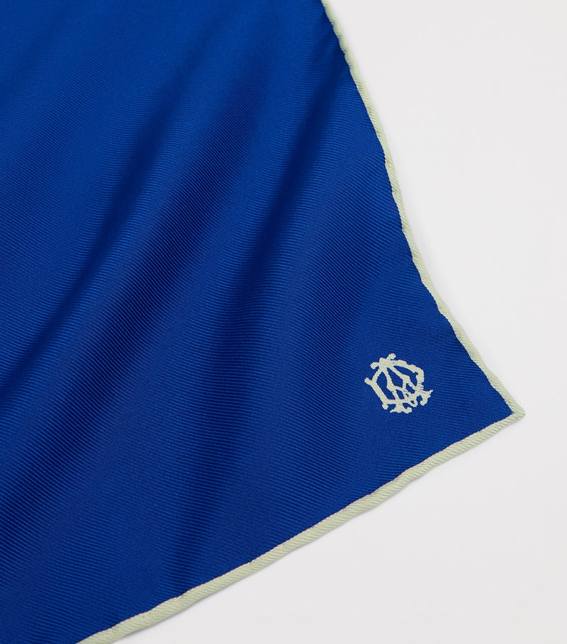 Dunhill mulberry silk pocket square with cypher logo, UK version