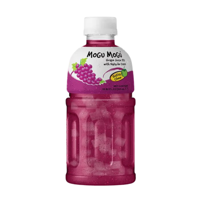 Mogu Mogu grape flavored drink with nata de coco (British brand)