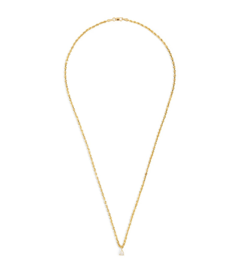Anita Ko yellow gold pear diamond chain necklace, UK version