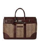 Brunello Cucinelli leather-trim chevron holdall, imported from the UK