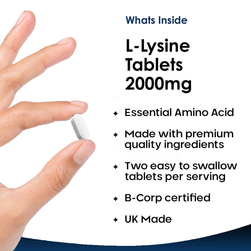 New Leaf Products L-Lysine 120 tablets supplement, UK version