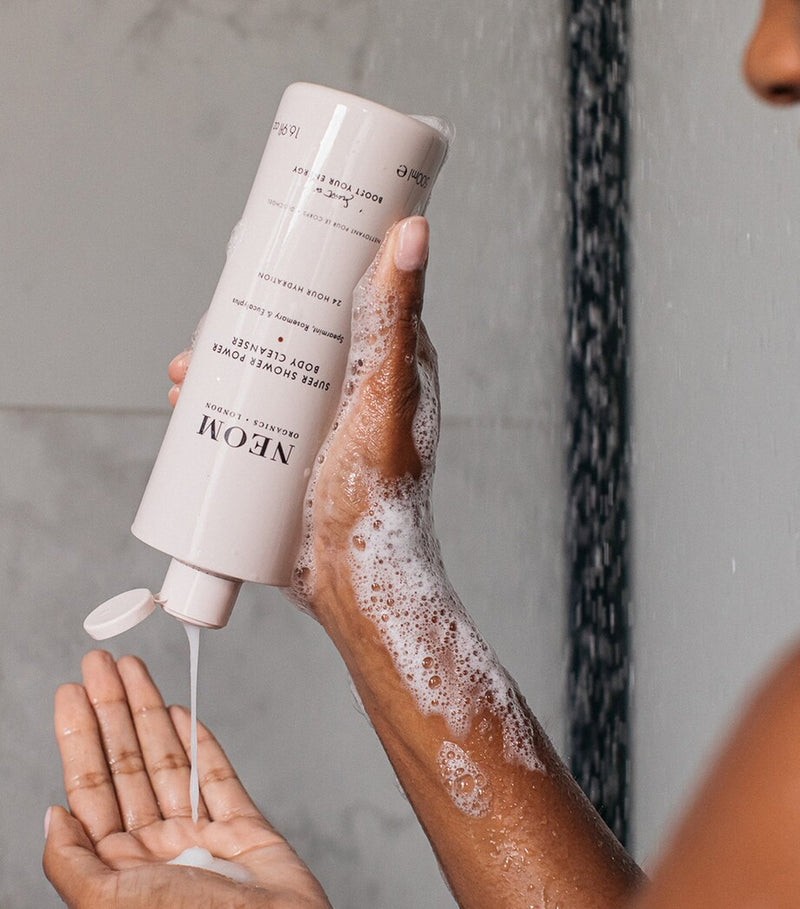 NEOM Super Shower Power Body Cleanser 500ml, imported from the UK