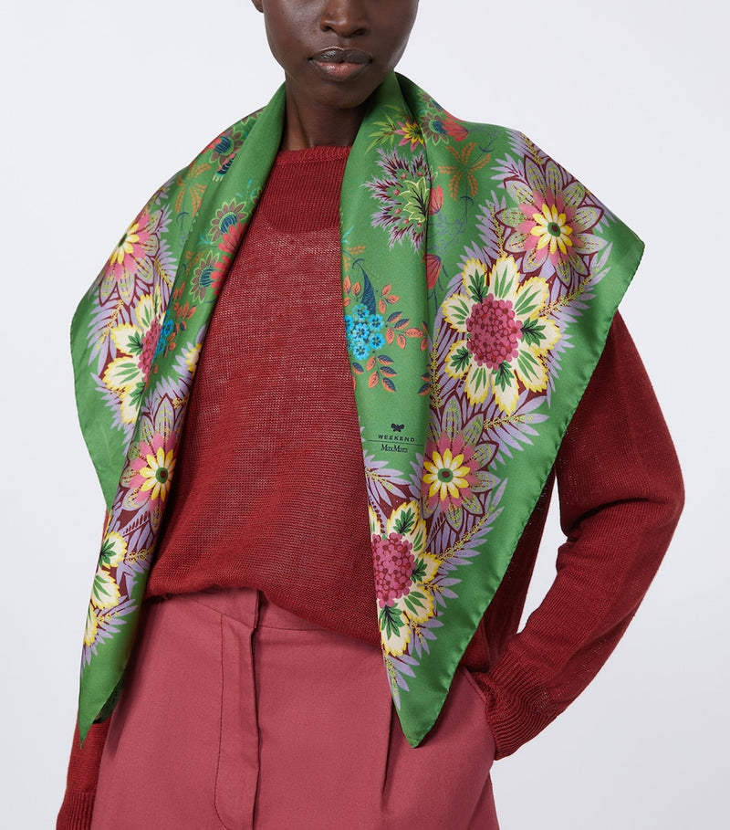 Weekend Max Mara silk floral scarf 90cm, imported from the UK