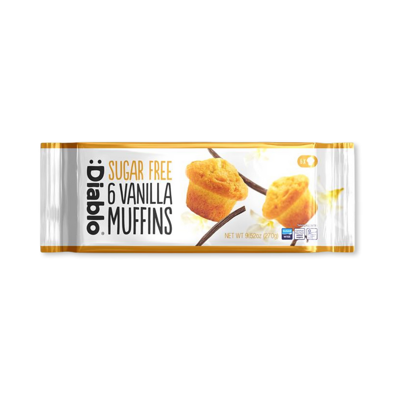 Diablo sugar free vanilla muffins 6 x 45g (British brand)