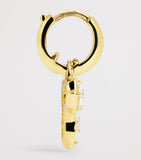 Jade Trau Poppy huggie earrings in yellow gold with diamonds, imported from the UK