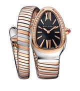 Harrods Bvlgari Serpenti Tubogas Stainless Steel Rose Gold Diamond Watch 35mm- Buy online at McGrocer