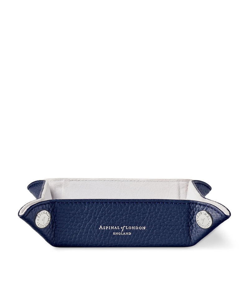 Aspinal leather tidy tray 16cm x 16cm - British product