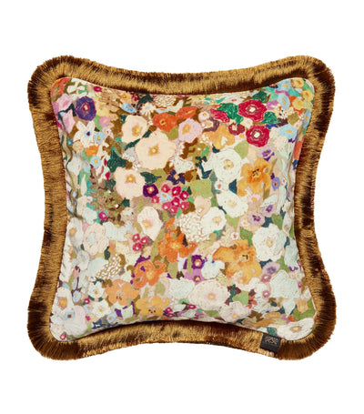 Harrods House Of Hackney Velvet Hollyhocks Cushion 45cm x 45cm- Buy online at McGrocer