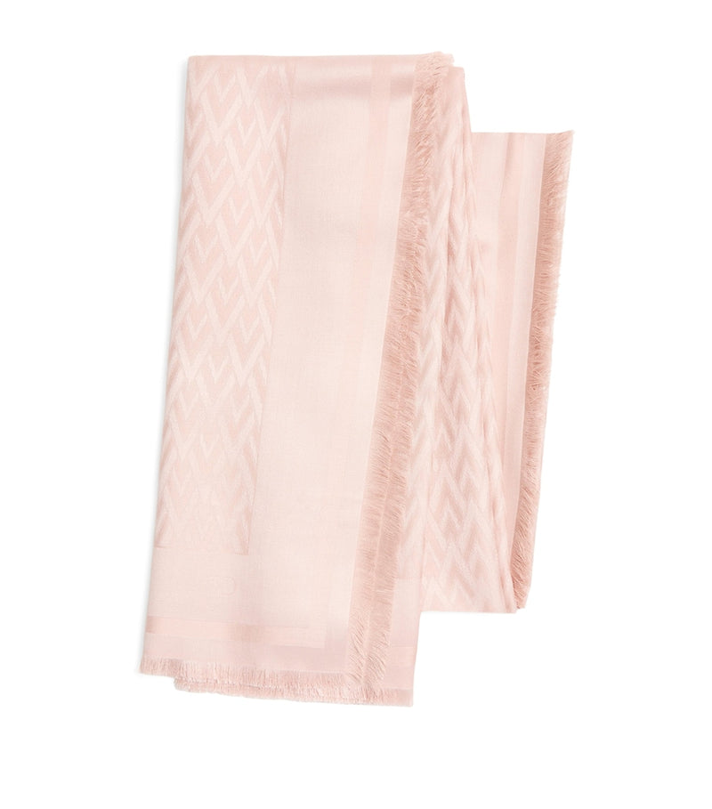 Valentino Garavani silk wool Toute La V shawl 140cm, UK version