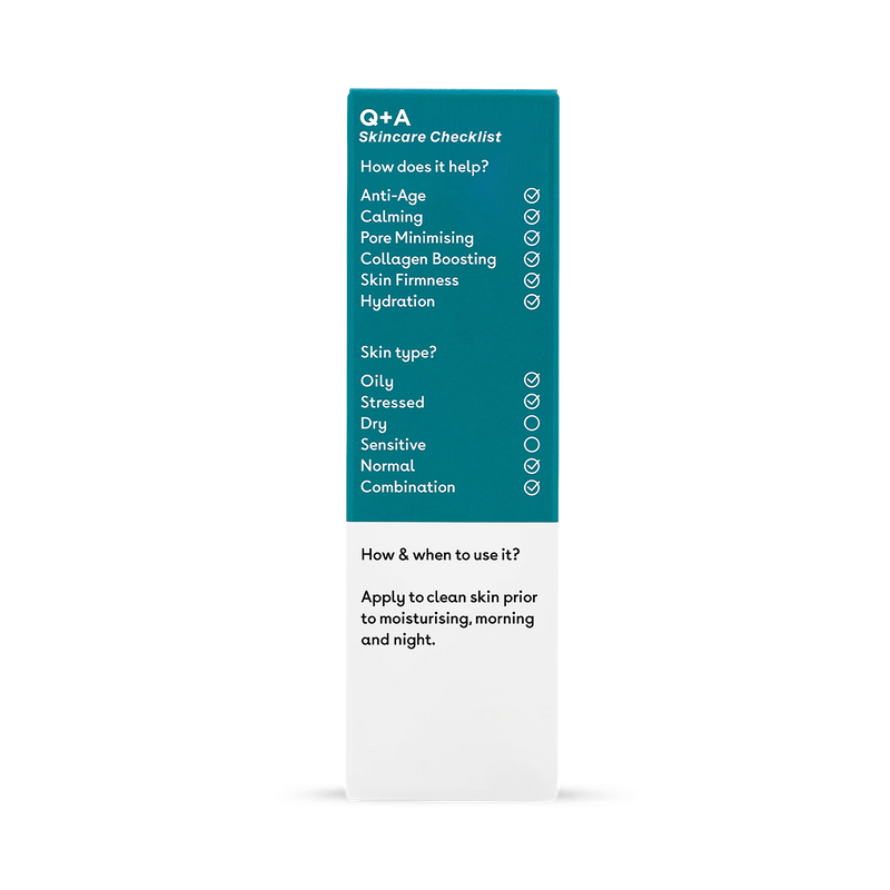 Q+A Zinc PCA Facial Serum 30ml, imported from the UK