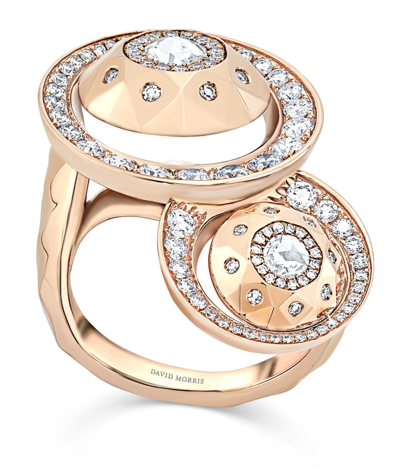 David Morris rose gold rose cut forever ring, imported from the UK