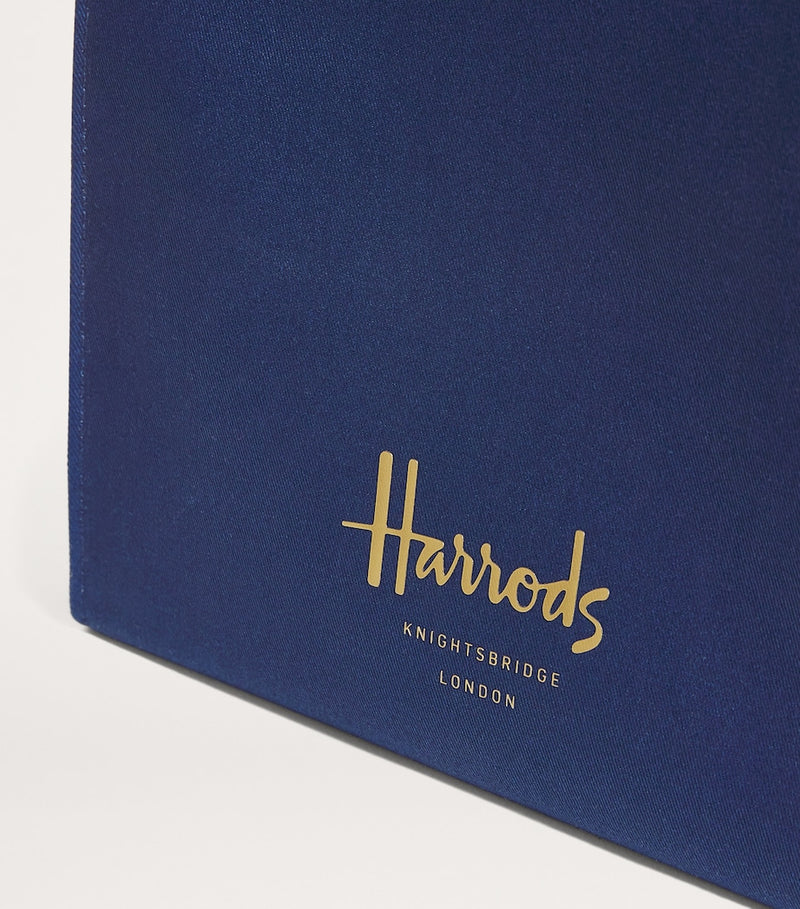 Harrods small cotton tote bag with gold logo, UK version