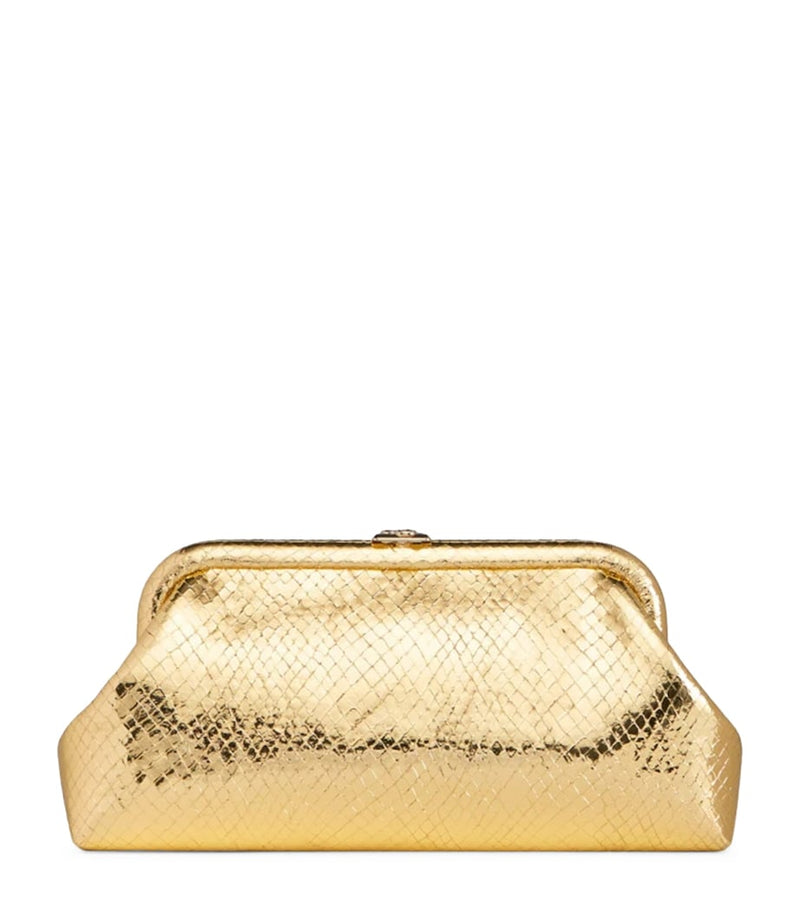 Jimmy Choo snake-embossed leather clutch bag, imported from the UK