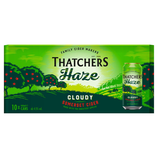 Thatchers Haze Cloudy Somerset Cider 10x440ml GOODS Sainsburys   