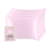 Silver Cloud satin pillowcase set pink colour 4 pack (British brand)