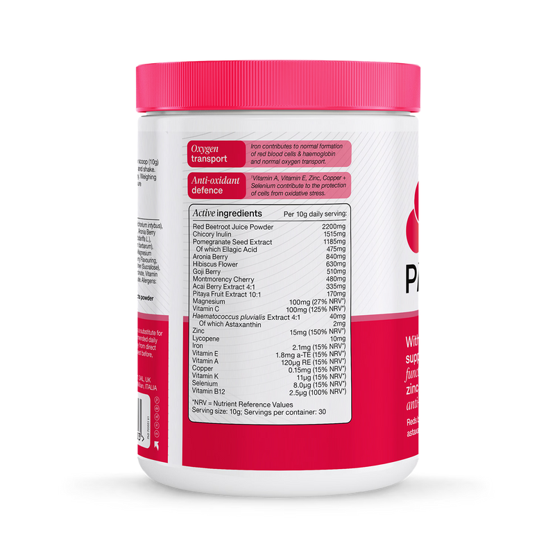 PhD Reds raspberry powder supplement 1000g, imported from the UK