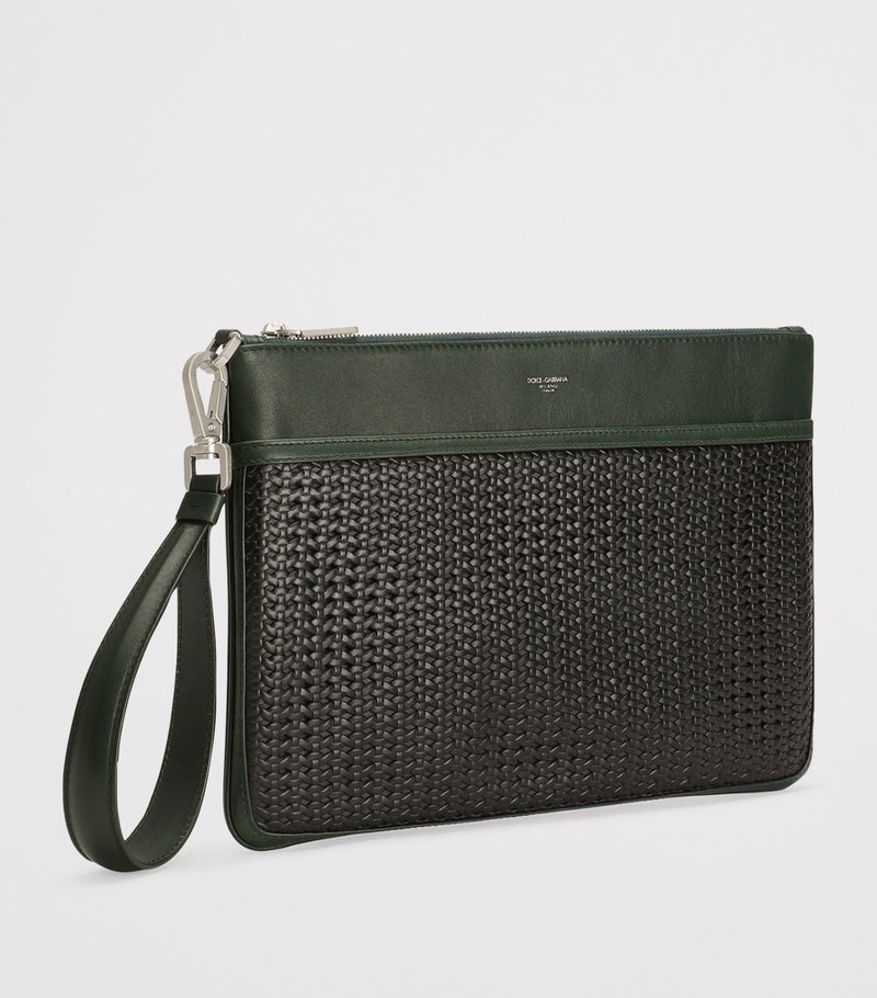 Dolce&Gabbana canvas-calfskin plongé toiletry bag - British product