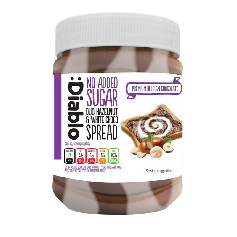 Diablo hazelnut and white chocolate spread 350g, UK version