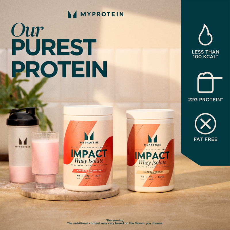 Myprotein Impact Whey Isolate Natural Strawberry 480g, imported from the UK