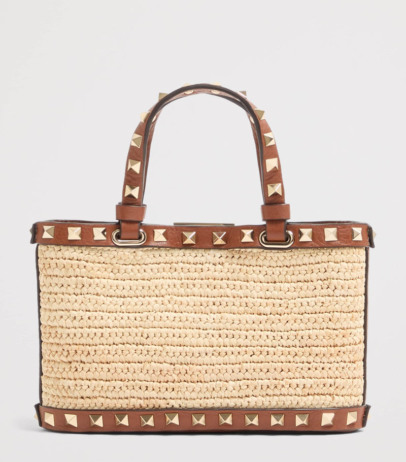 Valentino Garavani Mini Straw Rockstud handbag, imported from the UK