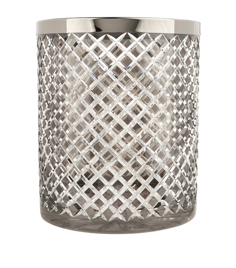 Bevelled Crystal Open Bin with Chrome Plated Rim
