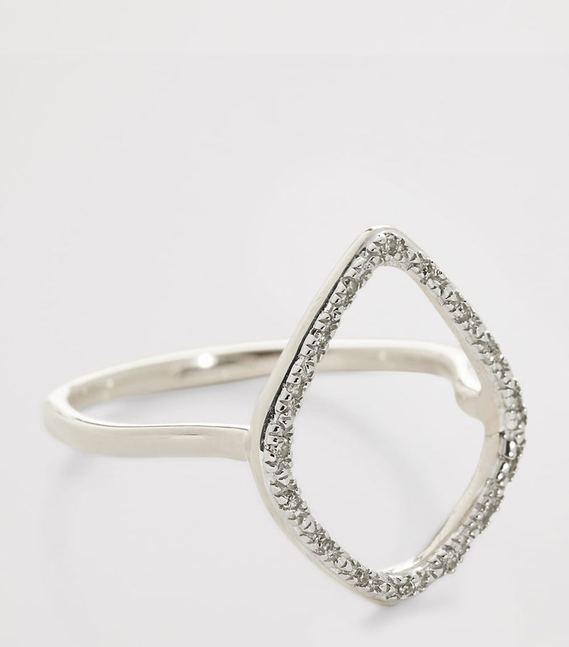 Monica Vinader diamond Kite ring sterling silver (British brand)