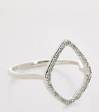 Monica Vinader diamond Kite ring sterling silver (British brand)