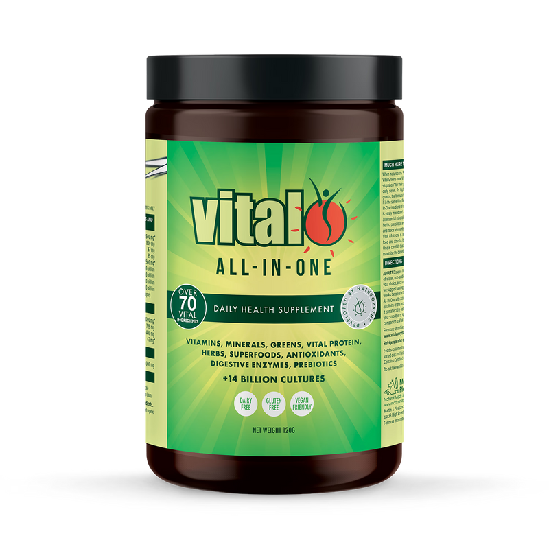 Vital All-in-One powder supplement 120g, imported from the UK