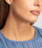 Jennifer Meyer flower stud earrings yellow gold diamond turquoise 5mm - British product