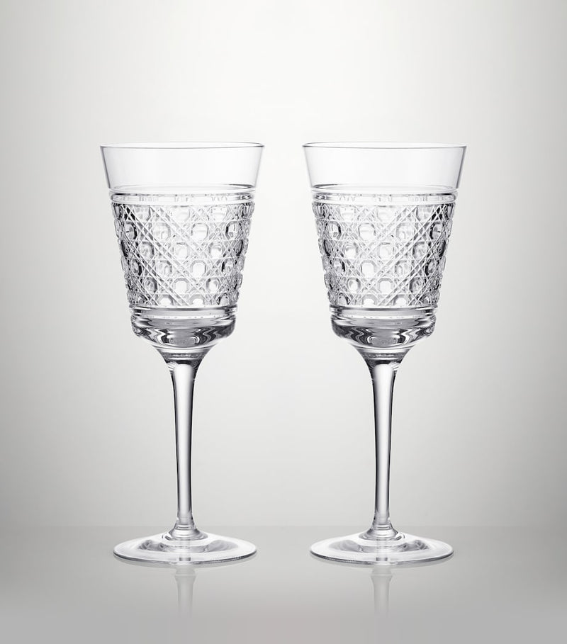 Set of two Waterford crystal white wine goblets 318ml (British brand)