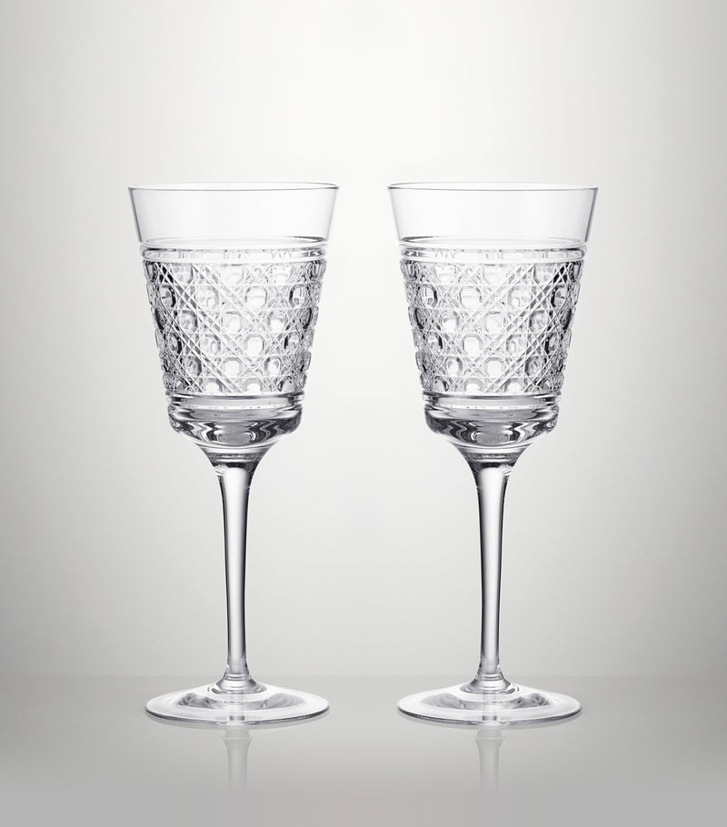 Set of two Waterford crystal white wine goblets 318ml (British brand)