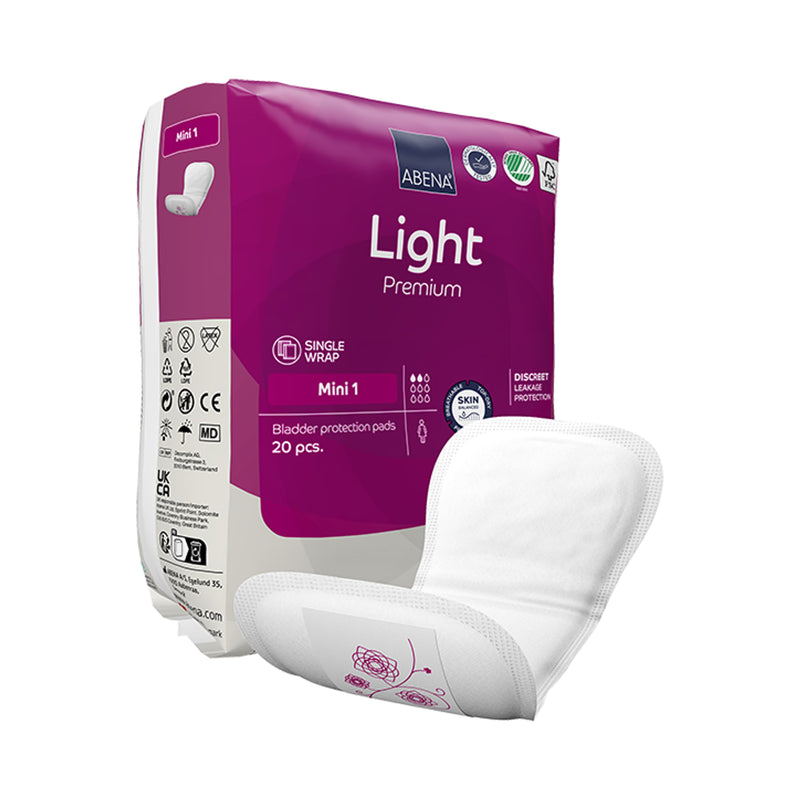 Abena Light Mini 1 incontinence pads 180ml 20 pack - British product