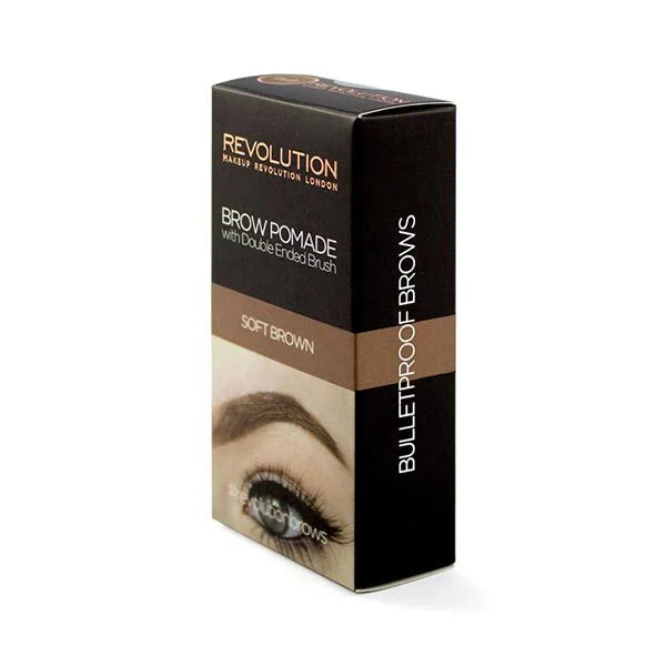 Revolution Eyebrow Pomade Soft Brown, imported from the UK