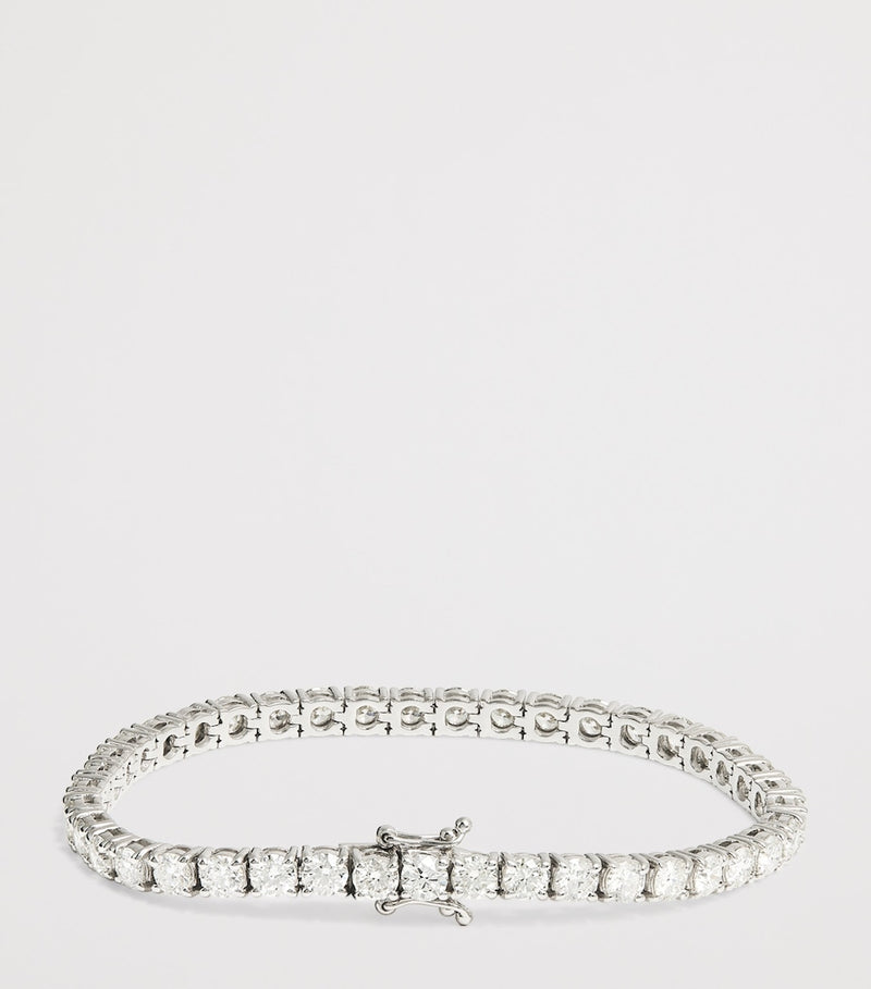 Harrods white gold diamond tennis bracelet 8.00ct, imported from the UK