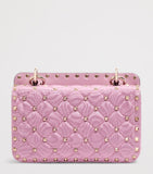 Valentino Garavani Rockstud Spike small shoulder bag moiré fabric, UK version