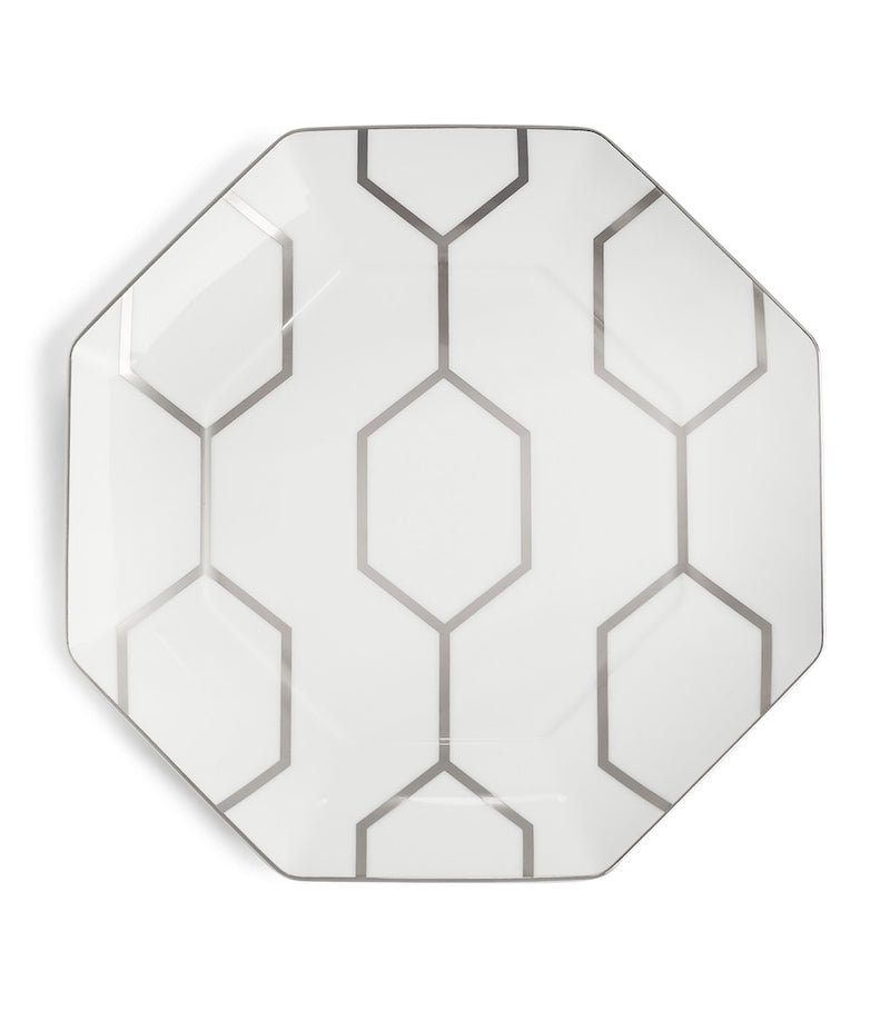 Wedgwood Gio Platinum octagonal plate 23cm, imported from the UK