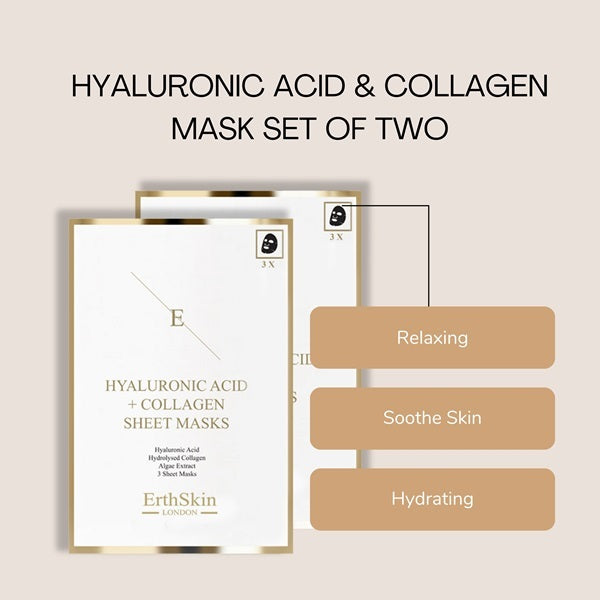 ErthSkin - 2 x Hyaluronic Acid & Collagen Mask - 3 Sheets