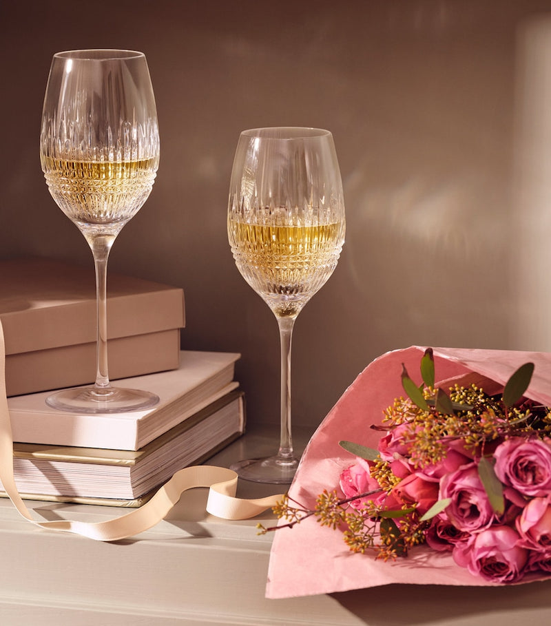 Waterford Lismore Diamond wine glasses set of 2, imported from the UK