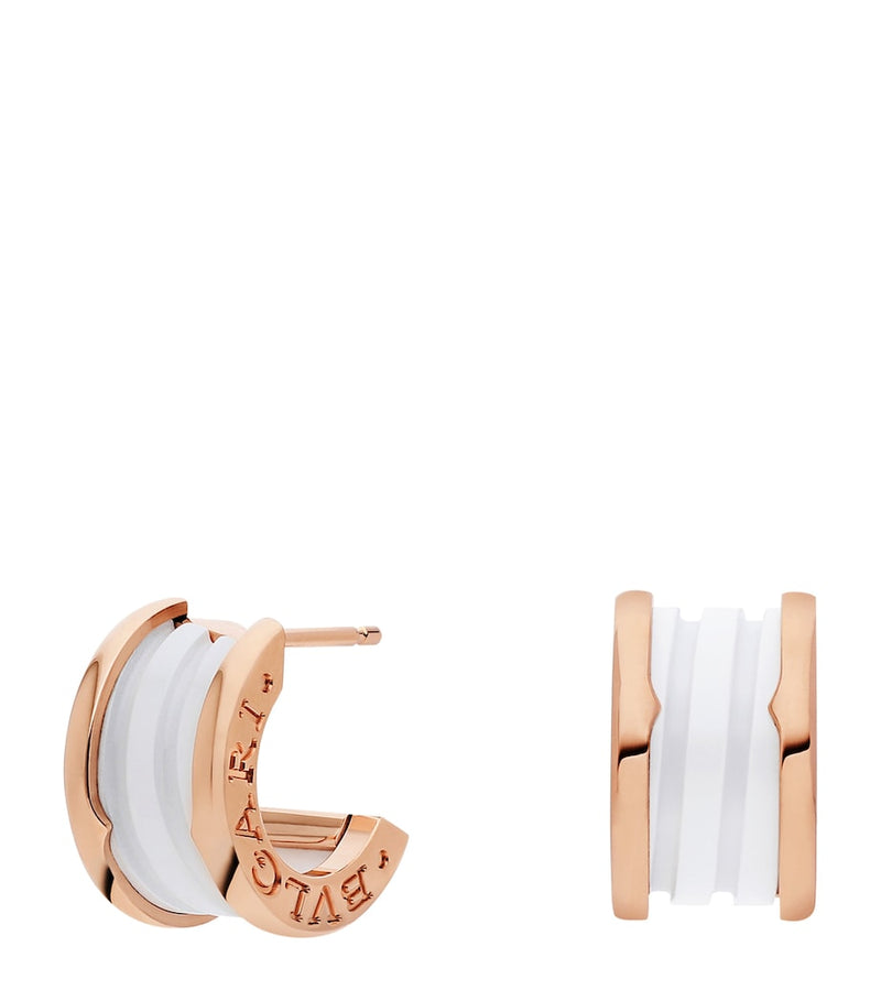 Bvlgari B.zero1 rose gold ceramic earrings, UK version