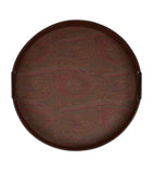 Etro Arnica round tray paisley jacquard leather trim (British brand)