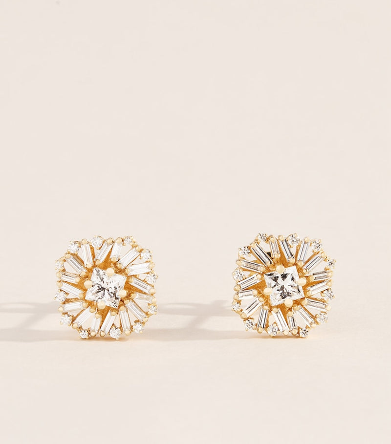 Suzanne Kalan diamond flower stud earrings (British brand)