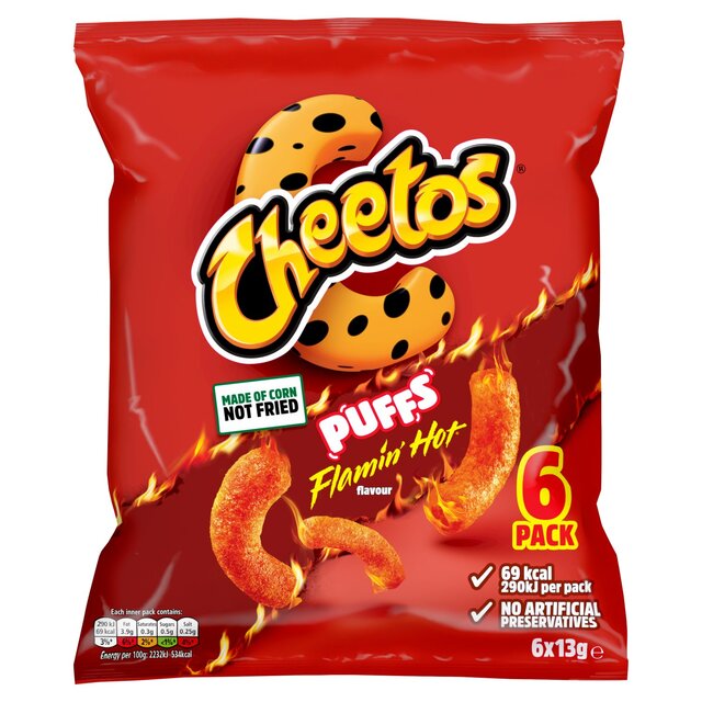 Cheetos Puffs Flamin' Hot Multipack Snacks 6 per pack - McGrocer
