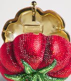 Judith Leiber tomato clutch bag, imported from the UK
