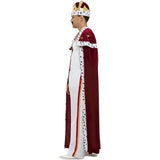 Smiffys deluxe queen costume with red robe, crown, and moustache, imported from the UK
