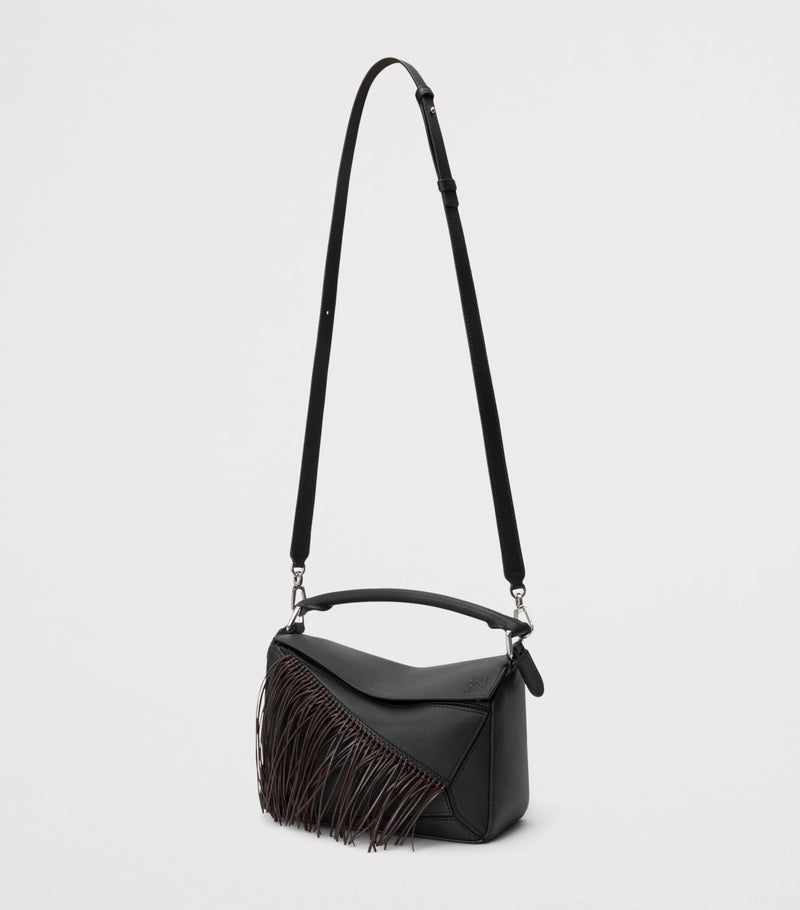 LOEWE small leather puzzle fringed top-handle bag - British product