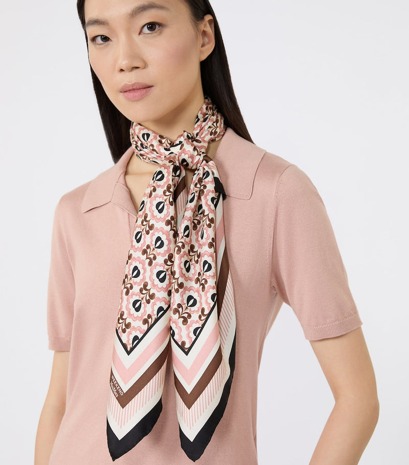 Weekend Max Mara silk geometric print scarf 90x90cm, imported from the UK