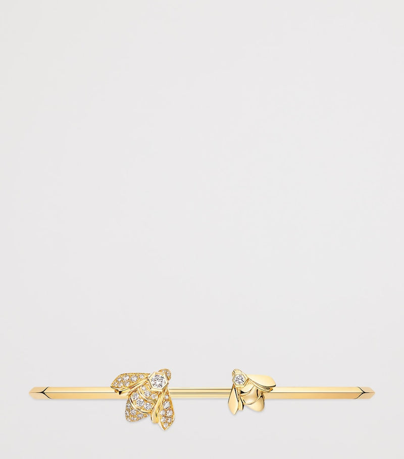 Chaumet yellow gold and diamond bee bangle - British product
