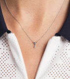 Astrid & Miyu white gold topaz heart necklace, UK version