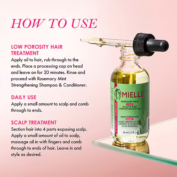 Mielle Rosemary Mint Scalp Oil Light 59ml, imported from the UK