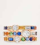 Boodles rose gold diamond tsavorite sapphire ring, imported from the UK